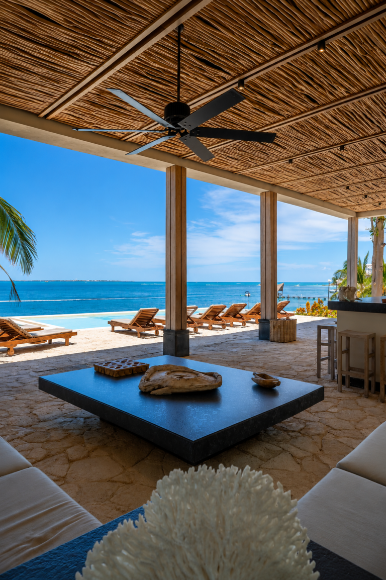 Casa Azul beachfront villa in Cancún, Mexico, overlooking the Caribbean Sea